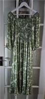 FAT FACE Adele Shirred Floral Dress, Mint Green. Size UK 12. *New Without Tags* - 12 Regular