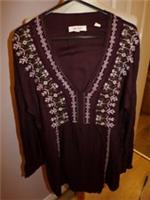 SUPERB NEW LADIES DESIGNER FAT FACE 100% VISCOSE FLORAL EMBROIDERED TOP UK 8 &pound;45 - 8 Regular