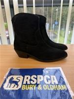 BNWOB Fatface Genuine Suede Padded Insole Black Abilene Western Boots RRP &pound;79
