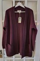 FAT FACE Harriet Burgundy Red Longline Knitted Cardigan. Size UK 14. *New+Tags* - 14 Regular