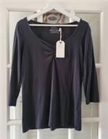 FAT FACE Elizabeth 3/4 Sleeve T-Shirt Top Tee. Dark Grey. Size UK 12. *New-Tags* - 12 Regular