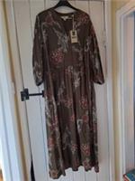 BNWT'S BEAUTIFUL FATFACE VIVIENNE OLIVE GREEN EMBROIDERED MIDI DRESS 14 REG - 14 Regular
