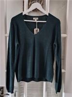 FAT FACE Ada Jumper, Dark Teal Sparkle V Neck Knitted. Size UK 16. RRP &pound;50 - 16 Regular