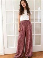 FAT FACE Wb Wide Leg Trousers Spot, Brown. Size UK 12 Long. *New With Tags* - 12 Regular