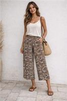 FAT FACE Shirwell Paisley Wide Leg Crop Ankle Trousers, Culottes.Size UK 10/12  - 12 Tall