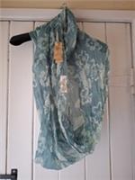 BNWT'S BEAUTIFUL FATFACE BUTTERFLY SNOOD SCARF TURQUOISE TEAL