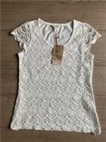 Fat Face Bosham Womens White Crochet Top Tee UK 12 Chest 34" - 12 Regular