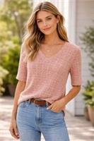 FAT FACE Vienna Knitted Top. Size UK 12. Light Pink. *New Without Tags* - UK 12 Regular