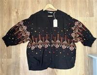 Fat Face Elana Size Large 16-18 Embroidered Blouse Folk Tribal new With Tags - L Regular