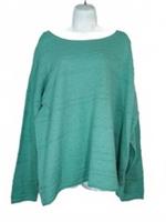 Fat Face Teal Green Isabelle Jumper Feature Back Buttons (22) Cotton Linen Blend - 22 Plus