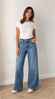 FAT FACE Elise Wide Leg Jeans. Blue.Size UK 12 R . RRP &pound;59. *New Without Tags* - 12 Regular