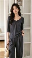 FAT FACE Elizabeth 3/4 Sleeve T-Shirt Top Tee. Dark Grey. Size UK 12. *New-Tags* - 12 Regular