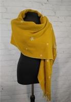 FAT FACE Scarf Mustard, Star Print. Super Soft Acrylic. Large.*New Without Tags*
