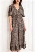 FAT FACE Grace Black Leaf Dot Midi Dress. Size UK 12/14 R. *perfect* RRP &pound;69 - 12 Regular