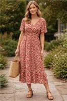 FAT FACE Grace Abstract Floral Midi Dress. Size UK 14 Regular *perfect* RRP &pound;69 - 14 Regular