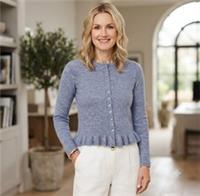 FAT FACE Fearne Cardigan, Blue Frill Knitted.Size UK 12.RRP &pound;54 *New Without Tag - 12 Regular