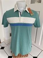 Fat Face Hastings Chest Stripe Lightweight SS Polo Shirt in Light Teal -M- BNWT - M Regular