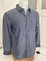 FAT FACE MEN'S CHESIL LONG SLEEVE COTTON SHIRT IN BLUE -SIZE: XL REGULAR- BNWT - XL Regular