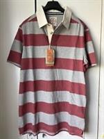 Fat Face Grey/Red Stripe Lightweight Short Sleeve Rugby/Polo Shirt - M - BNWT - M Regular