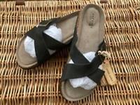 Fatface Lois Crossover Footbed Sandals in Black Leather -Size EU 40 UK 6.5- BNWT