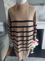 BNWT Fat Face Size 14 Jumper/Dress. Beige/Black Stripes. Long Sleeves. RRP £75 - 14 Regular