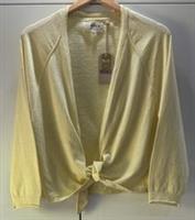 Fat Face Yellow Cotton Tie Front Cardigan Size UK 12 New - 12 Regular