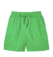 FatFace Shorts Linen Tenby Bright Green Ladies Size 6 2 Front Pockets Tie Waist - 6 Regular