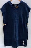 Fat Face Navy Cotton Hooded Poncho Toggle Fastening Size Small NWT - S Regular