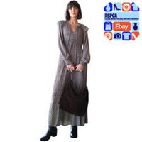 New Fat Face Black Ditsy Ruffle Shoulder Maxi Dress Size 10 - 10 Regular