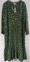 Fat Face Green Floral Tiered Hem Maxi Dress Size UK 24 NWT - 24 Regular
