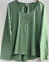 FatFace Long Sleeve T Shirt Pintuck Detail Green Size UK 14 NWT - 14 Regular