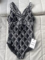 Fat Face Ava Mono Geo Tummy Control Swimsuit - Size UK 6 - BNWT - 6 Regular