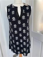 Fat Face Tessa Black Mono Shells Jersey Tunic Top - Size: 8 - BNWT - 8 Regular