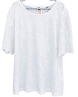 FatFace Pretty Broderie Top Womens UK 22 White Short Sleeve Blouse BNWT - 22 Regular