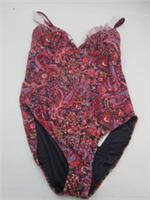 FAT FACE Paisley Print Frill Detail Swimsuit Tummy Control Size 16 BNWT RRP &pound;45 - 16 Regular