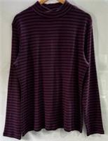 FatFace Purple Stripe Roll Neck Long Sleeve Top Plum UK 22 BNWT - 22 Regular