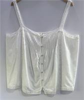 Fat Face Tilly Cami UK 22 White Lace Trim Button Front Vest Top BNWT - 22 Plus