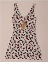 Fat Face Womens Sundress UK 14 Medium White Viscose Butterfly BK09 - 14 Regular