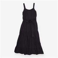 FatFace Nita Linen Blend Maxi Dress Black Waist Tie Summer, SM / UK10 / EUR38