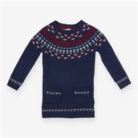 Navy Fair Isle Knit Dress FatFace Sweater Style, 3-4 years