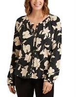 New Fat Face Pure Cotton Floral Print Frill Trim Blouse RRP was £39 size 10 - 10 Regular