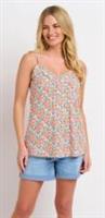 Brakeburn Floral Ditsy Vest Women Strappy Sleeveless Red Blue Cami Top T shirt - 10 Regular