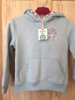 Fat Face Girls Green Pop Over Hoodie National Forest Green Floral Age 4-5 NEW