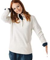 Women's Long Sleeve Fat Face Newbury Textured Half Neck Jumper - Ivory - M Regular