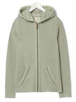 Fat Face Women's Long Sleeve Textured Detail Zip Up Hoodie Jacket - Mint Green - 6 Regular