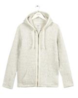 Fat Face Women's Long Sleeve Textured Newbury Zip Up Hoodie Jacket -Ivory - 12 Regular