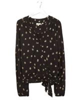 Fat Face Women's Long Sleeve Jersey Floral Wrap Style Top - Disty Black - 16 Regular