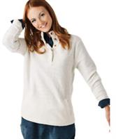 Fat Face Women Long Sleeve Newbury Textured Half Neck Jumper- Ivory (Imperfect) - M Regular