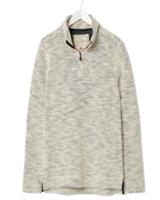 Fat Face Men's Long Sleeve Woolacombe Half Zip Jumper - Oatmeal (Imperfect) - 2XL Regular