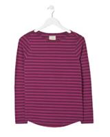 Fat Face Women's Long Sleeve Breton Stripe T-Shirt - Purple (Imperfect) - 12 Regular